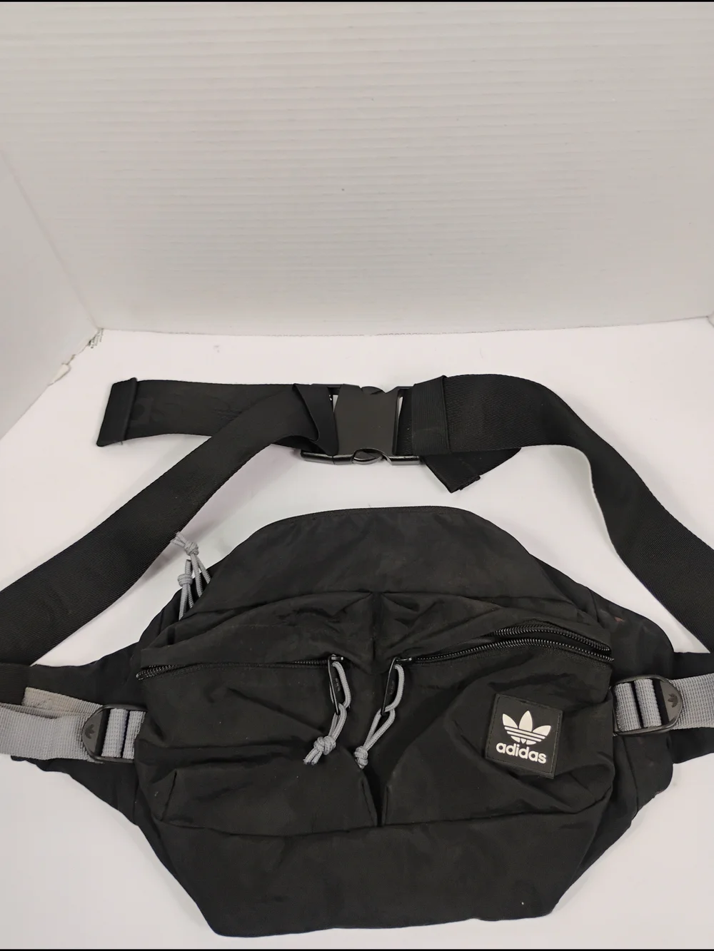 adidas Black Waist Bag with Trefoil Logo